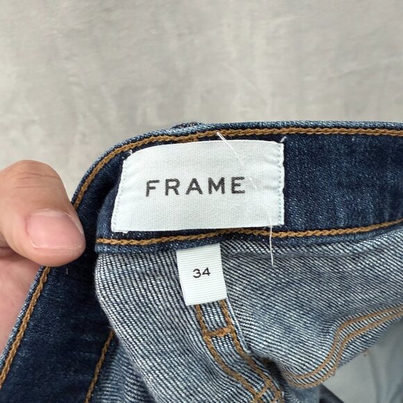 Frame Jeans Mens 34x32 Blue L'Homme Slim Stretch LMH0467 Baltic - Picture 2 of 13